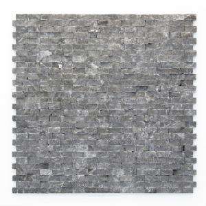   12 in. x 12 in. Black Natural Split Marble Mosaic Tile 4027 at The