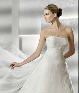 Noble Charming White Wedding Dress Bride Ball Gown color Size Custom 