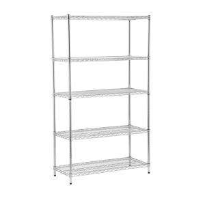 Honey Can Do 5 Tier 18 in. x 42 in. x 72 in. Chrome Shelving SHF 01441 