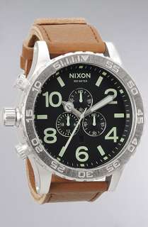 Nixon The 5130 Chrono Leather Watch in Black Saddle  Karmaloop 