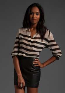 EQUIPMENT Daddy Nautical Stripe Blouse in Fawn/Black at Revolve 