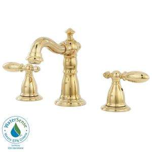   Victorian 8 in. 2 Handle High Arc Bathroom Faucet in Polished Brass