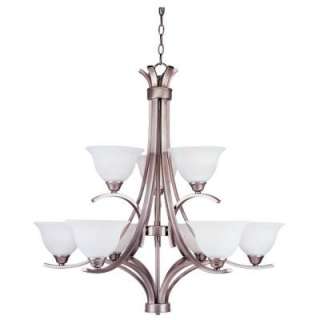 Hampton Bay 9 Light Hanging Antique Pewter Chandelier  DISCONTINUED 