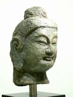 Chinese 5thC Northern Wei Sandstone Buddha Head From Cave  