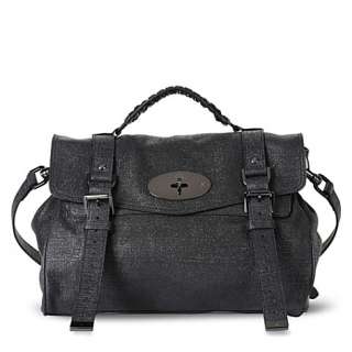 Alexa Satchel gunmetal sparkle tweed   MULBERRY  selfridges