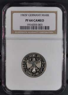 1965 F NGC PF64CAM GERMANY MARK CAMEO PROOF RARE (ONLY 80 STRUCK 