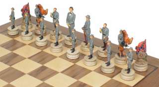 Civil War Theme Chess Set Package w Chessboard Board  