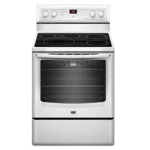 Maytag AquaLift 30 in. Freestanding Electric Convection Range in White 