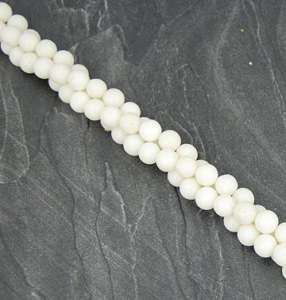 White Sponge Coral 8mm 16 Round Beads Loose Strands   