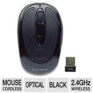 Gear Head MP2375BLK Wireless Nano Mouse   2.4 GHz, Optical, Black at 