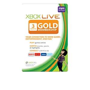Microsoft Xbox LIVE 3 Month Gold Membership Card   Xbox 360 at 