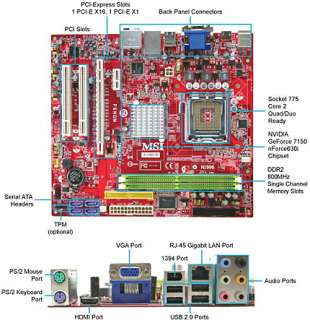 MSI P6NGM FIH Motherboard   NVIDIA GeForce 7150/630i, Socket 775 
