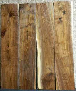 Lot of 4 Black Walnut Curly Fiddleback Figured Rustic Artwood Lumber 