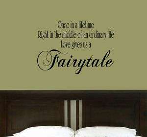 Fairytale Love Quote Vinyl Wall Decor Lettering Sticky  