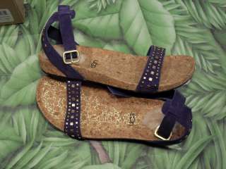NEW Box UGG JIANA Medieval Blue Suede Leather Sheepskin Sandals Womens 