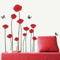 Red Flower Removable Wall Decor Decal Sticker SS218  