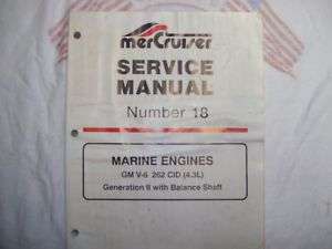 MerCruiser GM V 6 262 CID 4. L Gen II Service Manual  