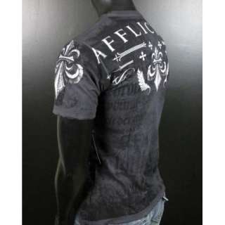   AFFLICTION T Shirt Reversible PORTRAYAL with Winged Cross  