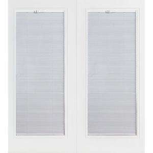 Masonite 72 in. x 80 in. White Prehung Right Hand Inswing Miniblind 