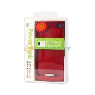New Red External Battery Charger Power Pack Case Cover 1600mAh for 