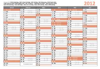 Jahreskalender 2012 im großem XL Format   gerollt  