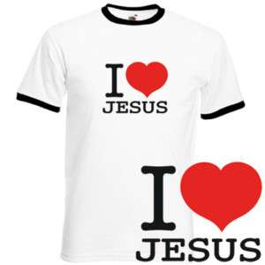 LOVE JESUS Ringer T Shirt RELIGION Christus NEU S XXL  