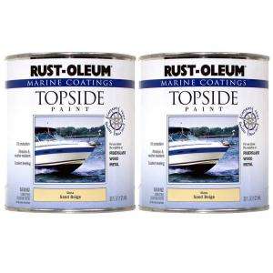 Rust Oleum Marine Coatings 1 qt.Gloss Sand Beige Topside Paint (2 Pack 