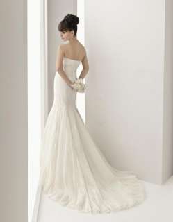 Noble Elegant Slinky Wedding Dress Bride Ball Gown Size 6 8 10 12 14 
