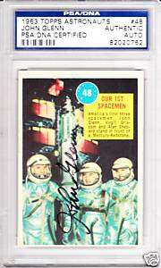 1963 Topps JOHN GLENN Signed NASA Space Card PSA/DNA  