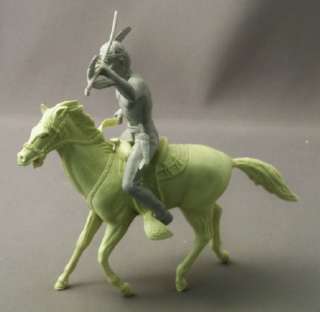 Marx Four Inch Mounted Indian With Spear and Horse  