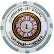 Gray 1   HIGH ROLLER CASINO LASER poker chip roll of 25  