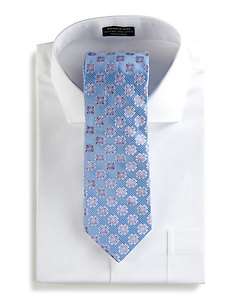 Ike Behar Floral Woven Tie, Blue  