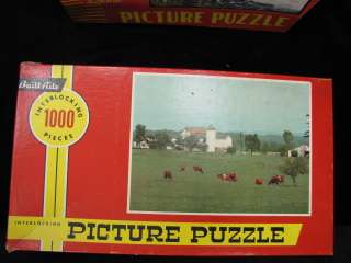 Vintage Lot of Puzzles Built Rite Interlocking Picture  