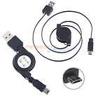 Universal Retractable USB 2.0 A to Micro USB B Male Data Sync Charger 