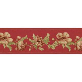 The Wallpaper Company 9 in X 15 Ft Red Poppies Border WC1281066 at The 