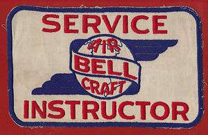   WW2 Bell Aircraft Service Instructor Patch Scarce Large Size  