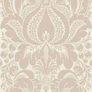 The Wallpaper Company 8 in x 10 in Greige Large Scale Damask Wallpaper 