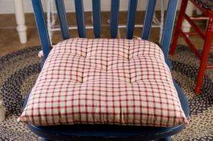   Country Liberty Chair Cushions 4 or 6 New Red & White Check VHC  