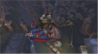 superman verliert im freefall kombat flash gegen scorpion im klose