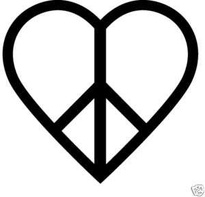 Stickers Decals Heart with a peace sign inside Cute  