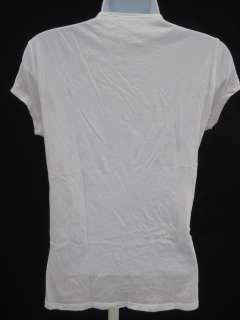ELIE TAHARI White Floral Print Short Sleeve Shirt Sz M  