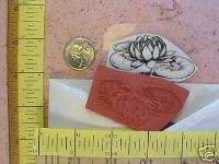 WATER LILY /PADS AQUATIC FLOWER unmounted rubber stamp  