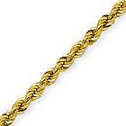 14K Yellow Gold Hollow Rope Chain Necklace 2.3mm 24 Inc