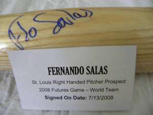 FERNANDO SALAS Tristar Autographed FUTURES bat  