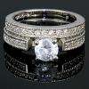 Stunning 2.4ct Russian Ice CZ Wedding Ring Set 925 SS 9  