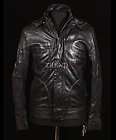 Mens GHOST PROTOCOL Hooded Mission Impossible Black Real Leather 