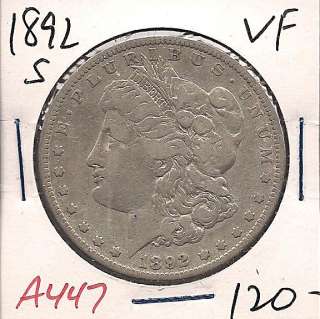 1892 S Morgan Silver Dollar Very Fine A447  