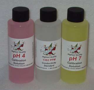 pH 4.0 & pH 7.0 & PPM 1382 Calibration Solution   4oz  
