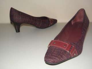 Womens Easy Spirit Heels Pumps Fabric Plum Shoes Sz 9 N  