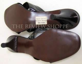 Polly of California Patent Leather Slide Sandal Heels Black 9.5/10 